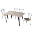Mesa Comedor Extensible Isernia - 140/180/220 x 80 cm - Roble Nordish / Negro