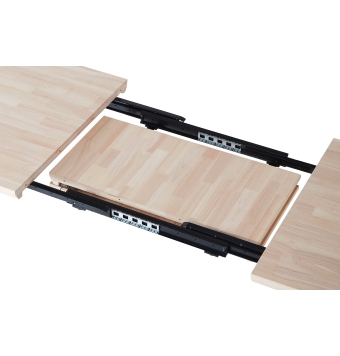 Mesa Comedor Extensible Isernia - 140/180/220 x 80 cm - Roble Nordish / Negro