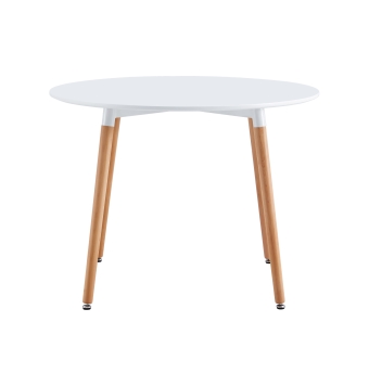 Mesa Redonda Fija Ravello - 100 cm - Blanco / Haya