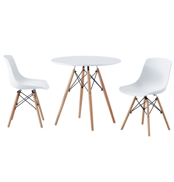 Mesa Redonda Scala - 80 cm - Blanco / Haya