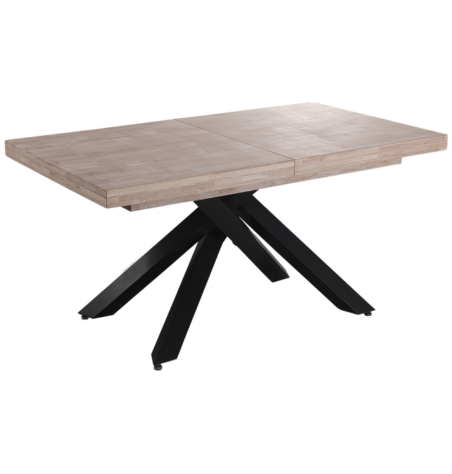 Mesa Comedor Extensible Ischia - 160/200/240 x 90 cm - Roble Honey / Negro