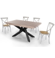 Mesa Comedor Extensible Ischia - 160/200/240 x 90 cm - Roble Honey / Negro