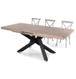 Mesa Comedor Extensible Ischia - 160/200/240 x 90 cm - Roble Honey / Negro