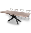 Mesa Comedor Extensible Ischia - 160/200/240 x 90 cm - Roble Honey / Negro