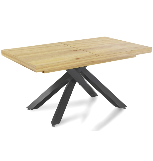 Mesa Comedor Extensible Bari - 160/200/240 x 90 cm - Cedro / Negro