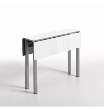 Mesa Manarola – Cristal y alas plegables, elegante y práctica