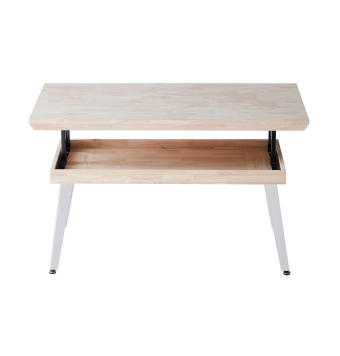 Mesa Centro Elevable Licata - 120 x 60 - cm Roble Nordish / Blanco