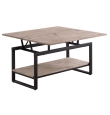 Mesa Centro Elevable y Extensible Erice - 100 x 45 cm - Roble Honey / Negro
