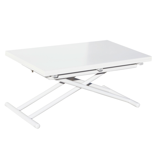 Mesa Centro Elevable y Extensible - 100 x 50 cm - Cefalu Blanco