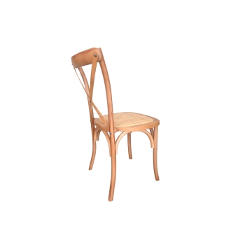 Silla Comedor Madera Milazzo - Natural Claro / Rattan