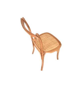 Silla Comedor Madera Milazzo - Natural Claro / Rattan