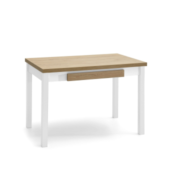 Mesa Aosta – Extensible de alas con cajón, resistente y personalizable
