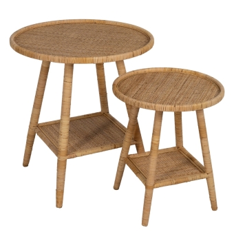 Mesa Auxiliar de salón Vigna -  45 x 45 x 56,50 cm - Natural Ratán