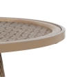 Mesa Auxiliar Vigna - 55 x 50 cm - Natural Metal / Ratán