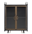 Vitrina Noli - 58 x 40 x 120 cm - Negro / Oro / Metal / Cristal Brick