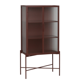 Vitrina Todi -  70 x 36 x 143 cm - Teja / Metal / Cristal