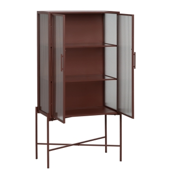 Vitrina Todi -  70 x 36 x 143 cm - Teja / Metal / Cristal