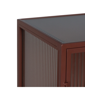 Vitrina Todi -  70 x 36 x 143 cm - Teja / Metal / Cristal