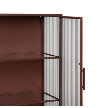 Vitrina Todi -  70 x 36 x 143 cm - Teja / Metal / Cristal