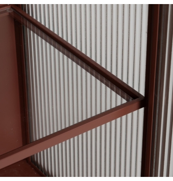 Vitrina Todi -  70 x 36 x 143 cm - Teja / Metal / Cristal