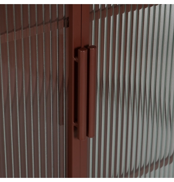 Vitrina Todi -  70 x 36 x 143 cm - Teja / Metal / Cristal