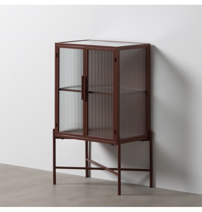 Vitrina Todi -  52 x 33 x 90 cm - Teja / Metal / Cristal