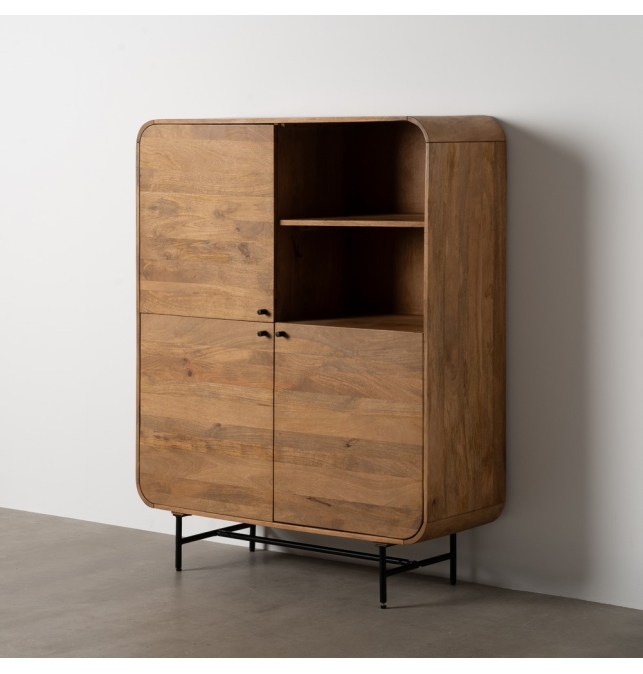Armario Salón Udine - 110 x 40 x 140 cm - Natural / Madera de Mango