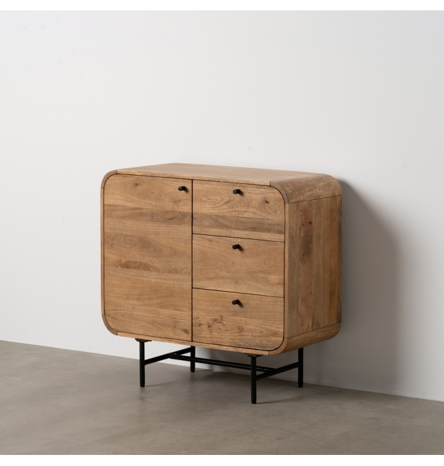 Mueble Auxiliar Udine - 80 x 40 x 80cm - Natural / Madera de Mango