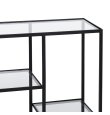 Estantería Vento -  110 x 26 x 74 cm - Negro Metal / Cristal