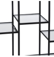 Estantería Vento -  110 x 26 x 74 cm - Negro Metal / Cristal