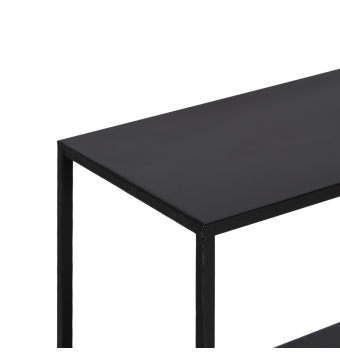 Consola Entrada Vento - 100 x 26 x 75 cm - Negro Metal