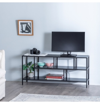 Estantería Vento - 120 x 32 x 55 cm - Negro Acero