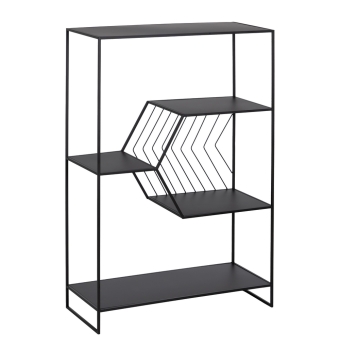 Estantería Vento - 80 x 35 x 120 cm - Negro Metal